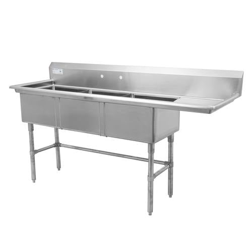 Maple Leaf Heavy Duty 16 Gauge Stainless Steel Sinks with Drainboard - Various Configurations
