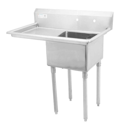 Maple Leaf Heavy Duty 16 Gauge Stainless Steel Sinks with Drainboard - Various Configurations