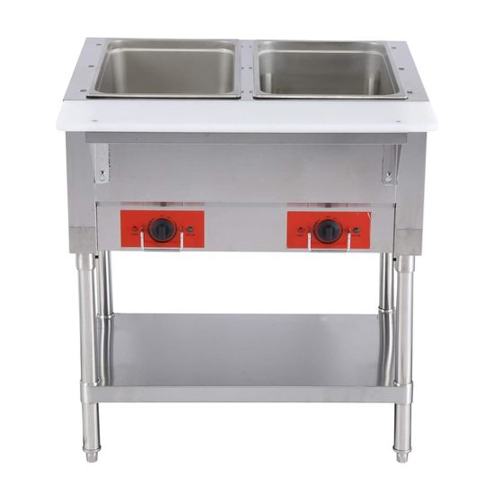 Omega Electric 2 Well Steam Table - 120V, NO WATER REQUIRED