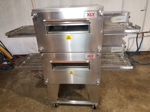 2018 XLT 1832 Series Compact Natural Gas Double Stack Pizza Conveyor Oven - 18" Wide Conveyor, 32" Long Cooking Chamber