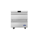 Atosa AUF27D2 27" Solid 2-Drawer Undercounter Refrigerated Work Table