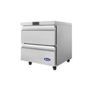 Atosa AUF27D2 27" Solid 2-Drawer Undercounter Refrigerated Work Table