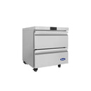 Atosa AUR27D2 27" Solid 2-Drawer Undercounter Refrigerated Work Table
