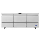 Atosa AUR72D6 72" Solid 6-Drawer Undercounter Refrigerated Work Table