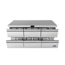 Atosa AUR72D6 72" Solid 6-Drawer Undercounter Refrigerated Work Table