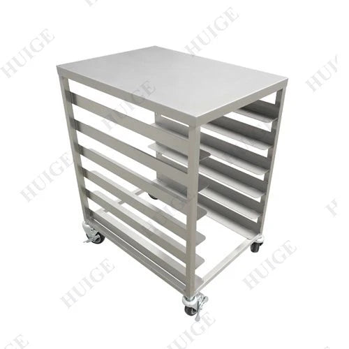 Huige APRT-10KD Aluminum Half size Solid Top 10-Tier Sheet Pan Rack-3″ Spacing