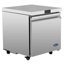 Atosa AUR27SD 27" Single Soild Door Undercounter Refrigerated Work Table