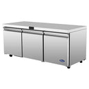 Atosa AUR72SD 72" Triple Soild Door Undercounter Refrigerated Work Table