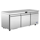 Atosa AUR72SD 72" Triple Soild Door Undercounter Refrigerated Work Table
