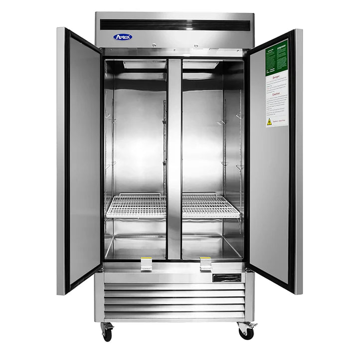 Atosa MBF8506GR Bottom Mount Slim Double Solid Door 40" Wide Stainless Steel Refrigerator