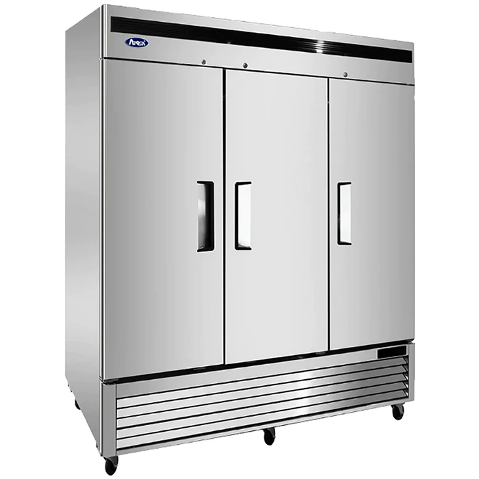 Atosa MBF8508GR Bottom Mount  82" Wide Triple Solid Door Stainless Steel Refrigerator