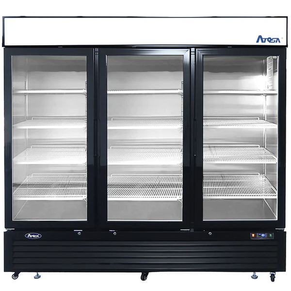 Atosa Triple Door 82" Wide Glass Display Refrigerator