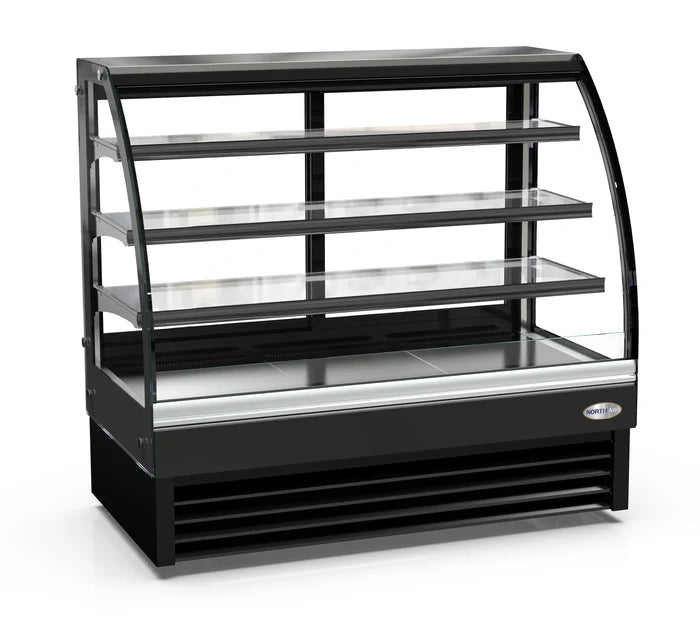 North Air NA-DS60 Curved Glass 3 Tier 60" Refrigerated Pastry Display Case (FRONT OPEN GLASS)
