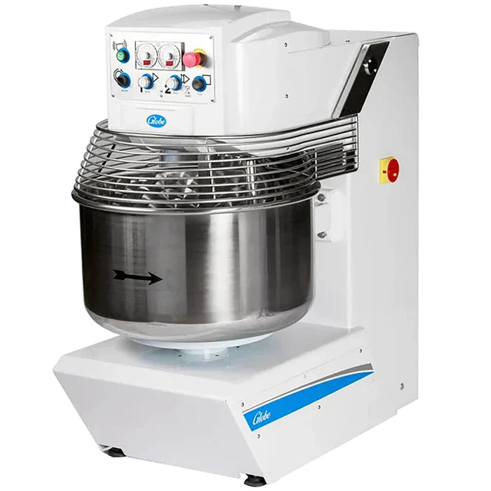 Globe GSM130 Commercial Dual Speed Spiral Mixer - 130 LBS Capacity, Three Phase