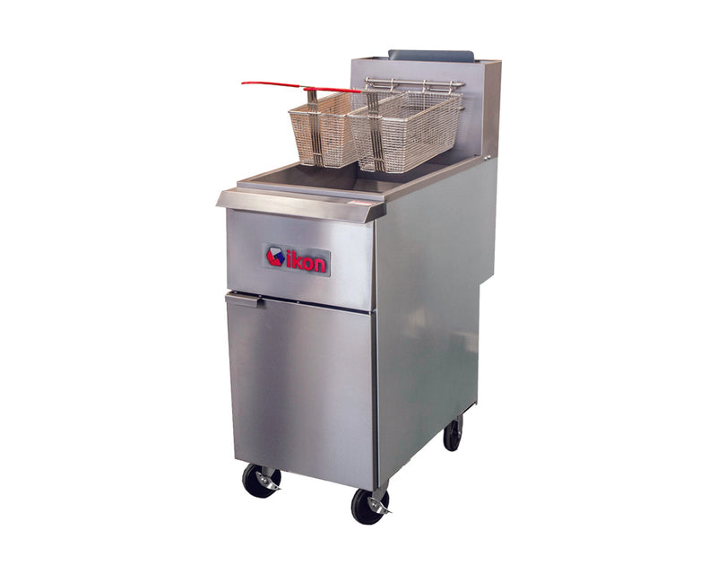 Ikon IGF-40/50 Natural Gas/Propane 50lbs Deep Fryer- 120,000 BTU