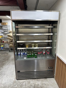 True TOAM-48-HC-TSL01 48" Stainless Steel Open Air Refrigerated Curtain Merchandiser