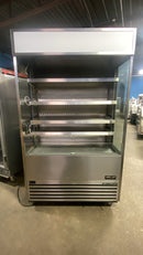 True TOAM-48-HC-TSL01 48" Stainless Steel Open Air Refrigerated Curtain Merchandiser