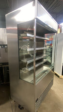 True TOAM-48-HC-TSL01 48" Stainless Steel Open Air Refrigerated Curtain Merchandiser