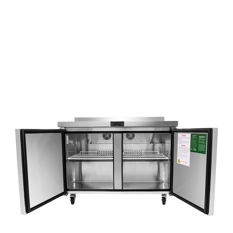Atosa MGF8409GR Double Door 48" Undercounter Refrigerated Work Table With Backsplash