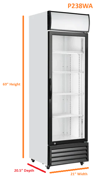 WindChill P238WA Single Door 21" Wide Display Refrigerator