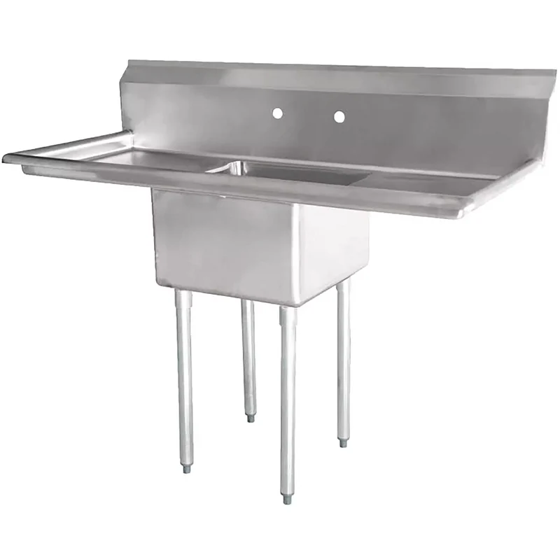Maple Leaf Heavy Duty 16 Gauge Stainless Steel Sinks with Drainboard - Various Configurations