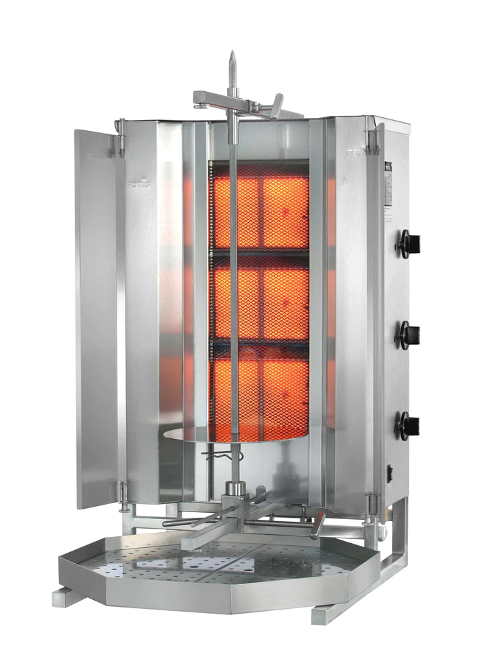 Potis RS-MU-GD3 Natural Gas/Propane 3 Burner Shawarma Broiler