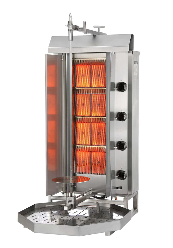 Potis RS-MU-GD4 Natural Gas 4 Burner Shawarma Broiler