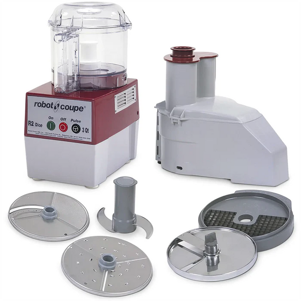 Robot Coupe R2 CLR DICE Food Processor & Slicer Combo - 3 Qt Capacity