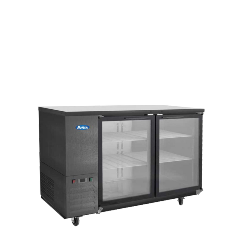 Atosa SBB48GGRAUS2 48″ Black Shallow Depth Double Glass Door Back Bar Cooler