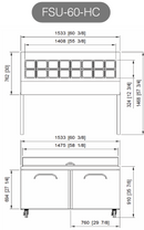 Fresh Town FSU-60-HC 60" Sandwich / Salad Prep Refrigerator