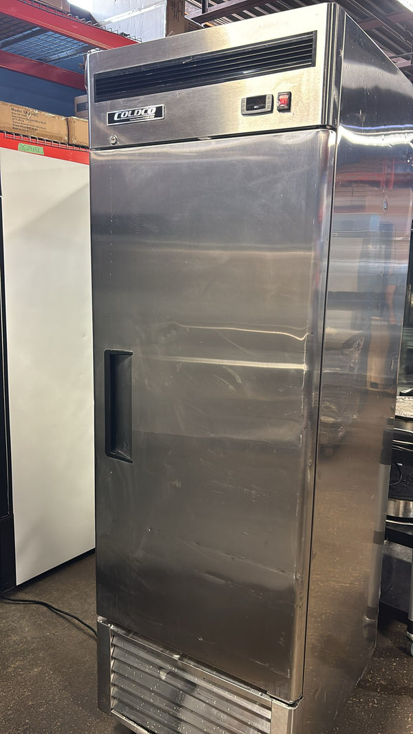 Used Coldco 27" Wide Stainless Steel Single Solid Door Freezer