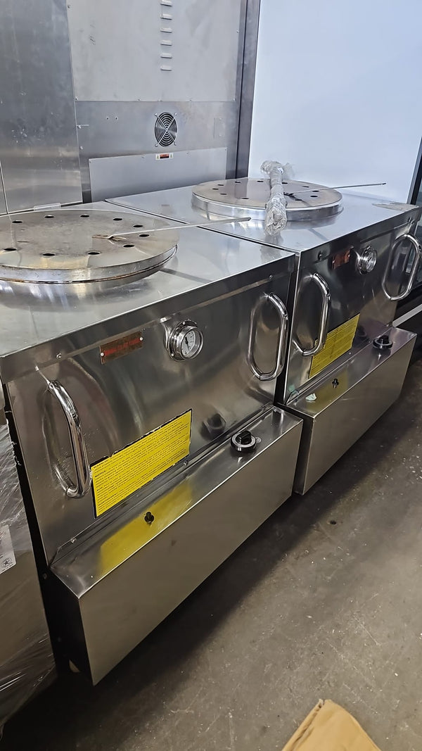 Used Baba Clay BCTAN-3232 32" x 32" Natural Gas Stainless Steel Square Drum Tandoor Oven - 48,000 BTU
