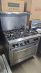 Used Garland Sunfire 36" Natural Gas 6 Burner Stove Top Range With Oven