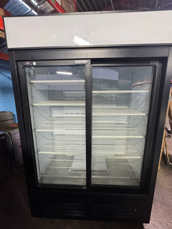 Used QBD Black CD45-HC 52" Wide Double Glass Door Refrigerator-115v
