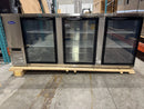 Brand New Scratch And Dent Atosa MBB90GGR 90″ Stainless Steel Triple Glass Door Back Bar Cooler