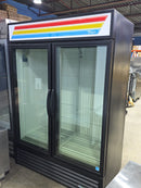 Brand New Scratch And Dent True GDM-49F-HC-TSL01 Black Double Door 54" Wide Display Freezer