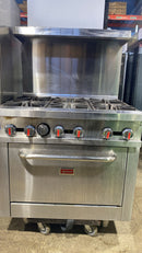CPO Commercial Natural Gas 6 Burner Stove Top Range