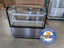 CPO Omcan 2 Tier 48"  Curved Edge Refrigerated Floor Pastry Display Case-13 cu.ft