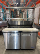 2024 Atosa MSF8302GR Double Door 48" Refrigerated Sandwich Prep Table With Double Over Shelfs