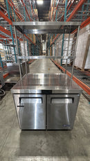 2023 Atosa MGF8402GR Double Door 48" Undercounter Refrigerated Work Table With Double Over Shelfs