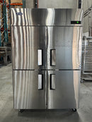 Brand New Scratch And Dent Atosa MBF8011GR Top Mount Four Solid Half Door Reach In Refrigerator