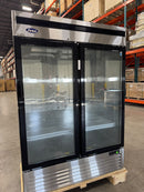 Brand New Scratch And Dent Atosa MCF8703ES 54" Bottom Mount Double Glass Door Merchandiser Freezer