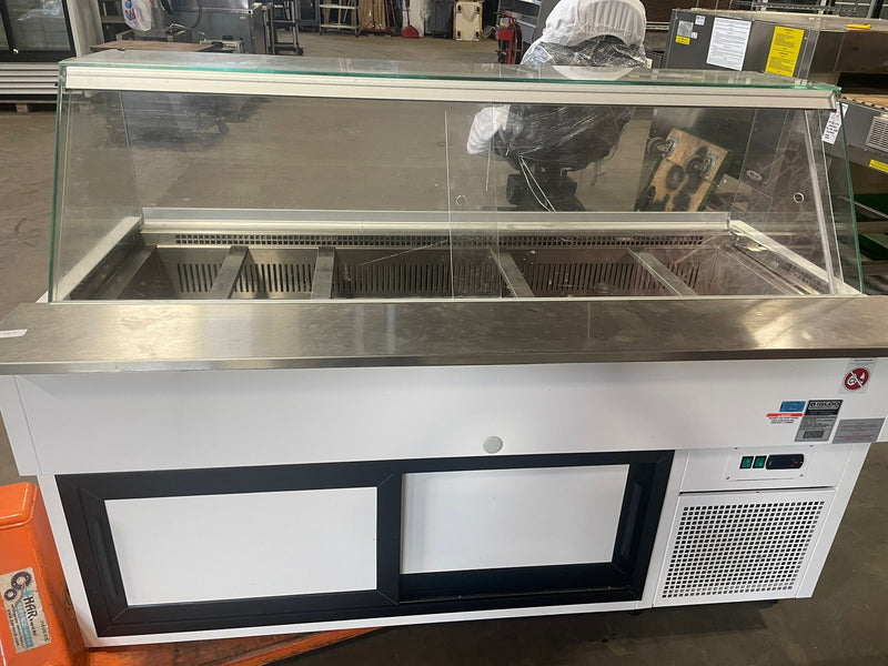 Used IGLOO ESCD67 72" Mega Top Refrigerated Salad Prep Table With Curved Glass Sneeze Guard