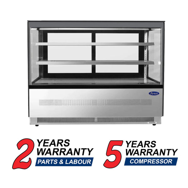 Atosa RDCS-60 Square Glass 2 Tier 60" Refrigerated Pastry Display Case