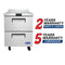Atosa MGF8428GR 27″ Single Door Two-Drawer Undercounter Freezer Work Table With Backsplash