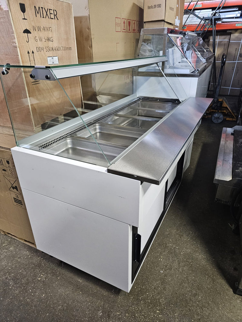 Used IGLOO ESCD67 72" Mega Top Refrigerated Salad Prep Table With Curved Glass Sneeze Guard