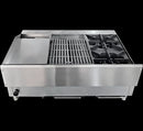 Omcan 36" Countertop Natural Gas Hot Plate, Char broiler and Griddle Combo