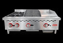 Omcan 36" Countertop Natural Gas Hot Plate, Char broiler and Griddle Combo