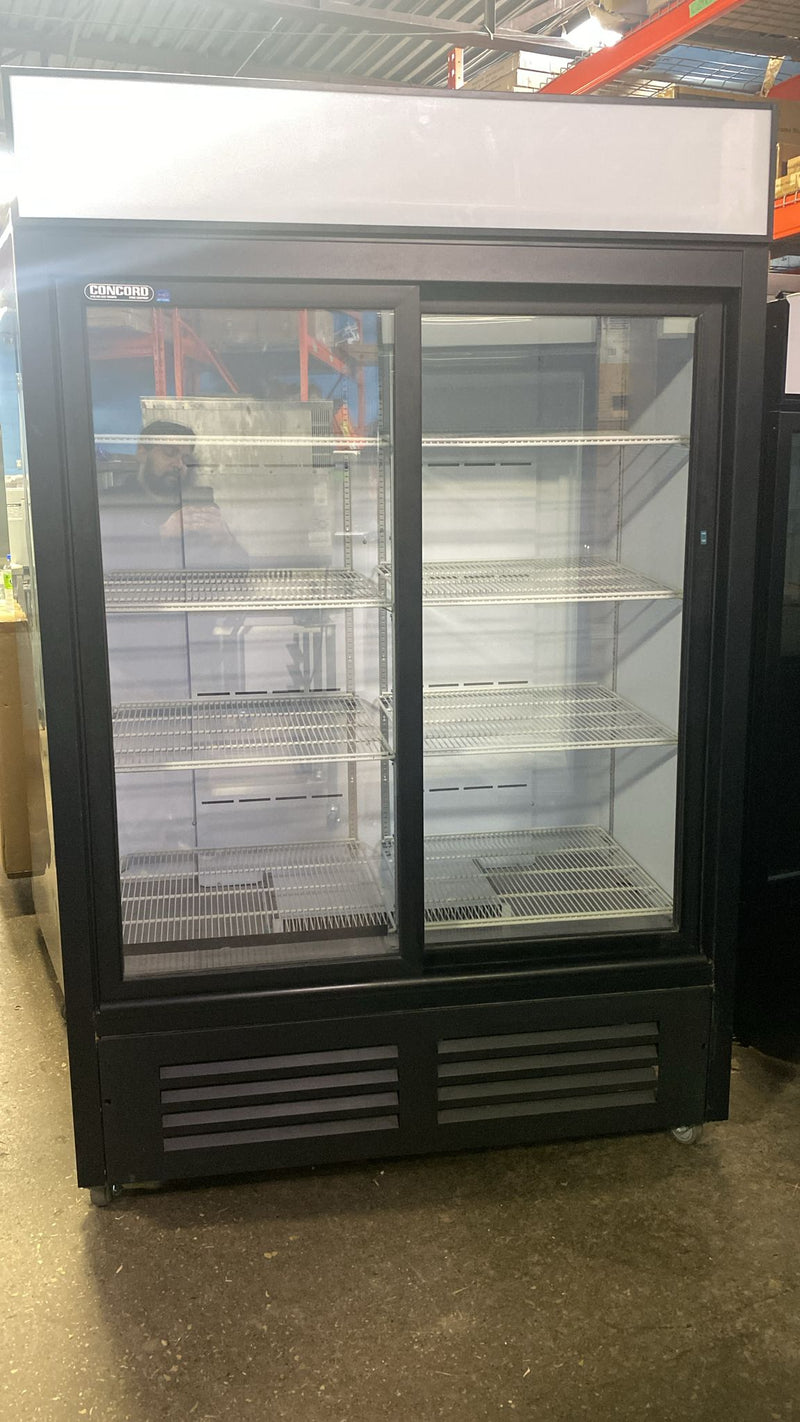 Used QBD Black CD45-HC 52" Wide Double Glass Door Refrigerator-115v
