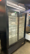 Used True GDM-41SL-HC-LD 47" Black Double Glass Door Refrigerator